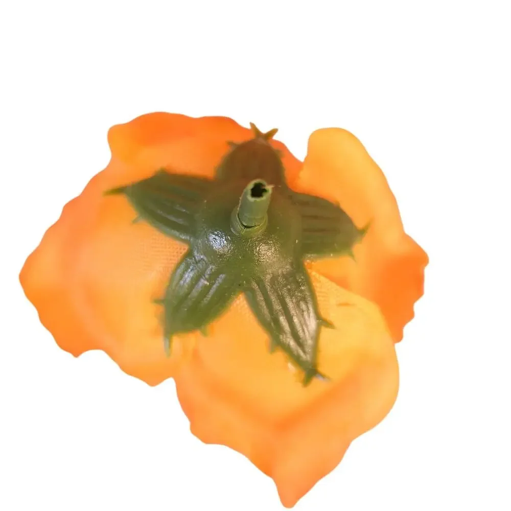 Orange Silk Artificial Rose Flower Heads Stemless Wedding Craft 2.5